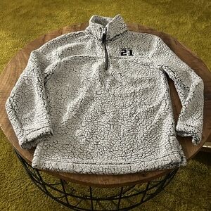 Cozy Gray Sherpa Pullover